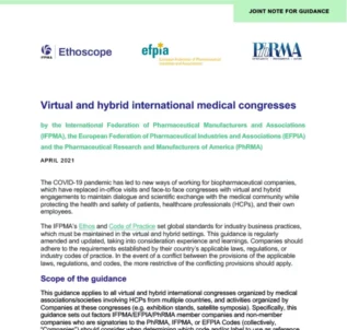 Note for Guidance: Virtual and Hybrid International Medical Congresses